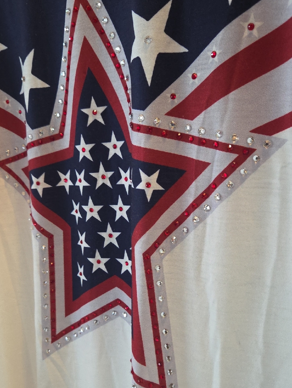 NWOT! Patriotic Star Graphic Tee - Red, White & Navy Diamonds Handmade